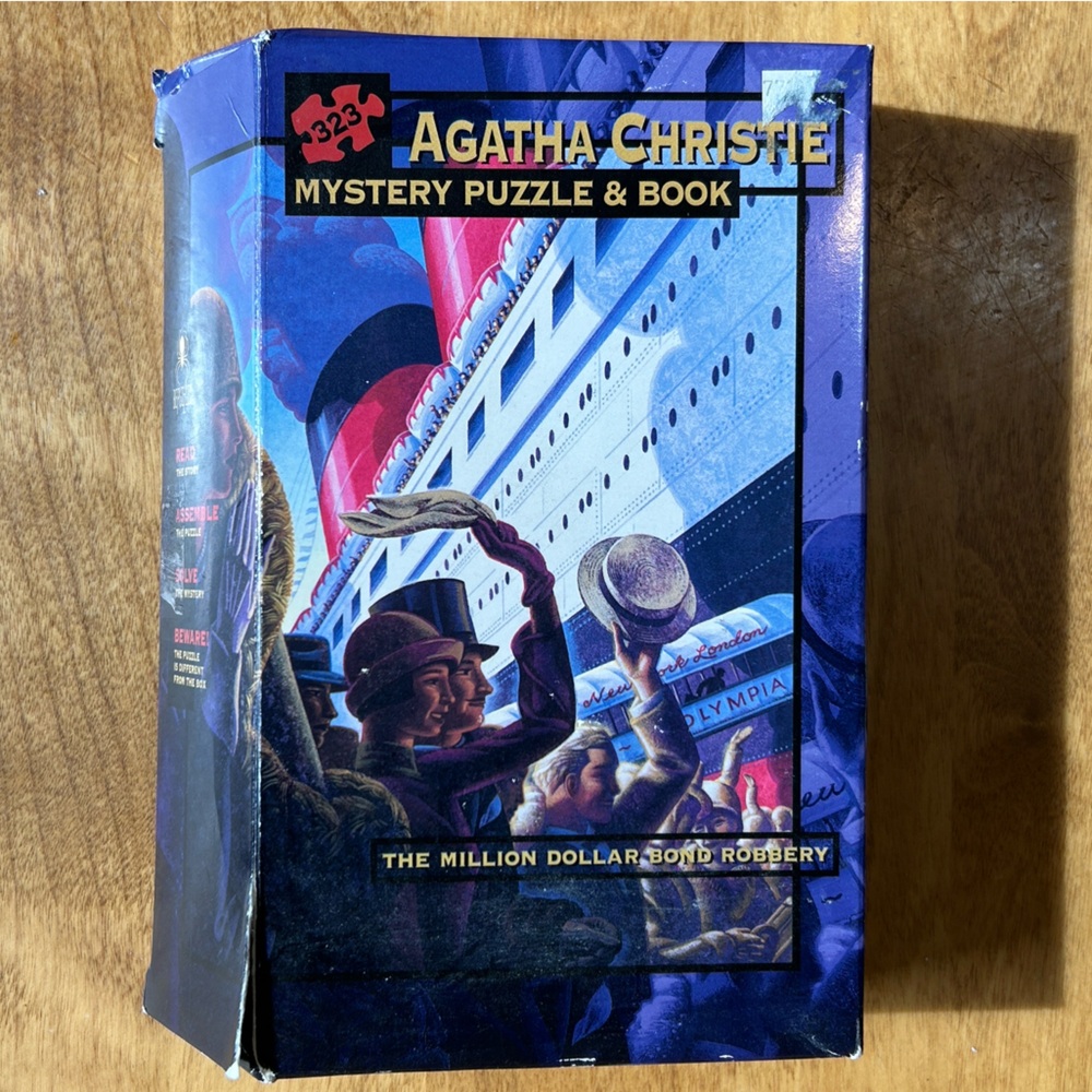 New Vintage Agatha Christie Mystery Puzzle /Book The Million Dollar Bond Robbery